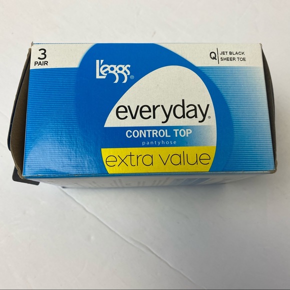 Leggs Sheer Black Control Top Pantyhose Large 3 - Picture 5 of 5